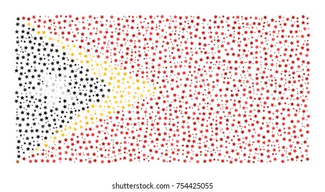 Abstract flag of East Timor made of stars