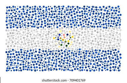 Abstract Flag Of El Salvador Made Of Sparse Circle Icons