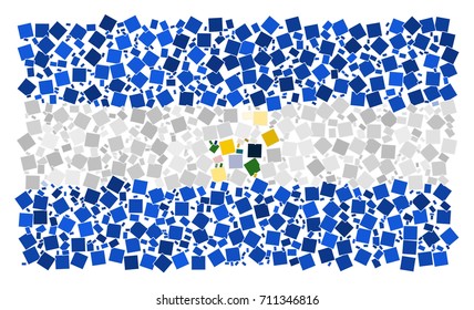 Abstract Flag Of El Salvador Made of Rectangles