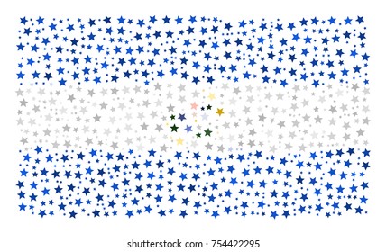 Abstract flag of El Salvador made of stars