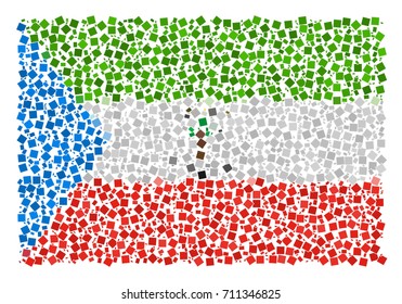 Abstract Flag Of Equatorial Guinea Made of Rectangles