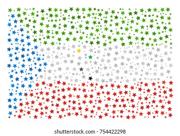 Abstract flag of Equatorial Guinea made of stars