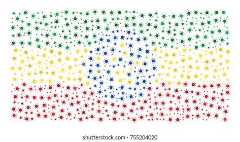 Abstract flag of Ethiopia made of sun icons