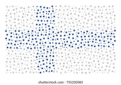 Abstract flag of Finland made of sun icons