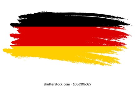 Abstract Flag of germany in Grunge Brush Stroke. Vector Illustration