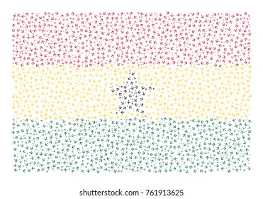 Abstract flag of Ghana made of arrows