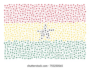 Abstract flag of Ghana made of sun icons