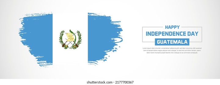 Bandera abstracta de Guatemala con pinceladas hechas a mano. Feliz Día de la Independencia con fondo vectorial de estilo grueso