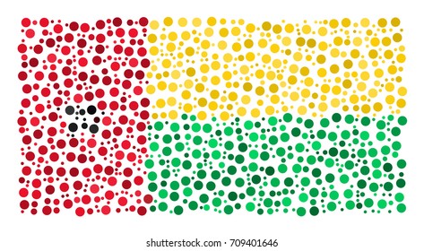 Abstract Flag Of Guinea Bissau Made Of Sparse Circle Icons
