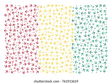 Abstract flag of Guinea made of arrows