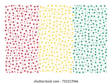 Abstract flag of Guinea made of sun icons