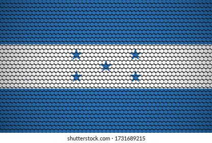 Abstract flag of Honduras made of circles. Honduran flag designed with colored dots giving it a modern and futuristic abstract look.