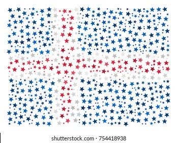 Abstract flag of Iceland made of stars