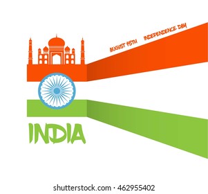 abstract flag for Indian independence day. vector illustration