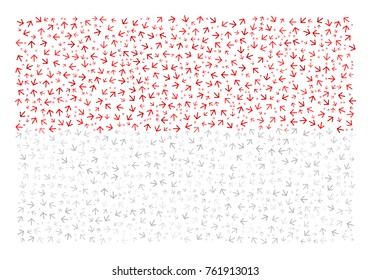 Abstract flag of Indonesia made of arrows