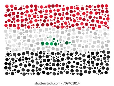 Abstract Flag Of Iraq Made Of Sparse Circle Icons