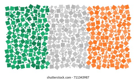 Abstract Flag Of Ireland Made Of Rectangles