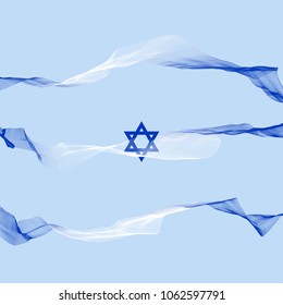 Abstract flag of Israel with ribbons