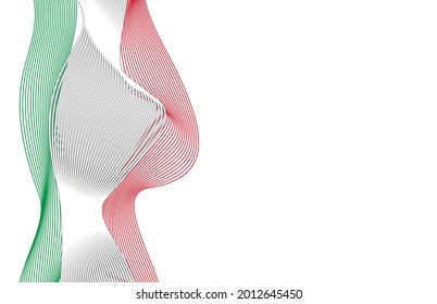 abstract flag of italy green, white, red. Vector Illustration