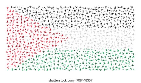 Abstract Flag Of Jordan Made Of Sparse Human Icons