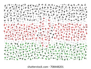 Abstract Flag Of Kenya Made Of Sparse Human Icons