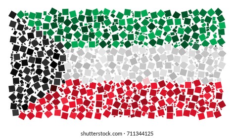 Abstract Flag Of Kuwait Made Of Rectangles