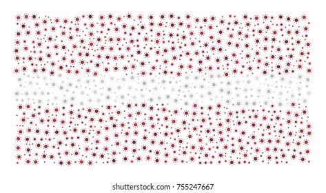 Abstract flag of Latvia made of sun icons