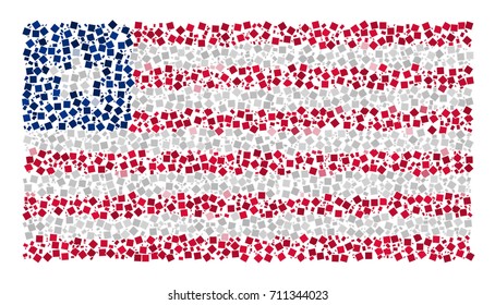 Abstract Flag Of Liberia Made Of Rectangles