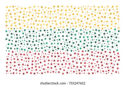 Abstract flag of Lithuania made of sun icons