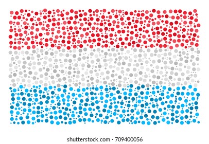 Abstract Flag Of Luxembourg Made Of Sparse Circle Icons