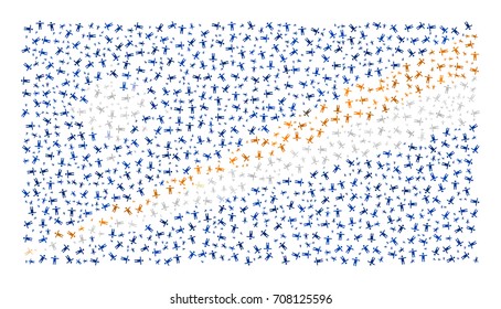 Abstract Flag Of The Marshall Islands Made Of Sparse Human Icons