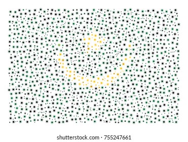 Abstract flag of Mauritania made of sun icons