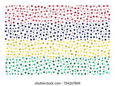 Abstract flag of Mauritius made of stars