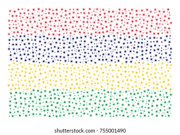 Abstract flag of Mauritius made of sun icons