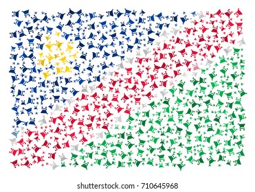 Abstract Flag Of Namibia Made Of  Cart Icons
