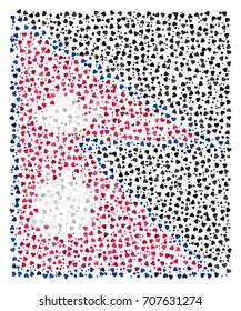 Abstract Flag Of Nepal Made Of Sparse Hearts