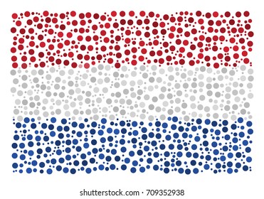 Abstract Flag Of The Netherlands Made Of Sparse Circle Icons