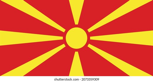 Bandera abstracta del norte de Macedonia. Ilustración vectorial.