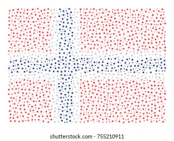 Abstract flag of Norway made of sun icons