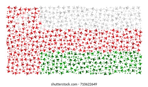 Abstract Flag Of Oman Made Of Shopping Cart Icons