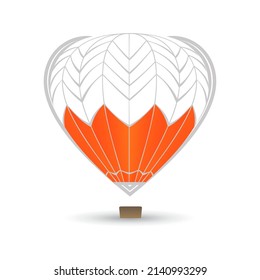 Bandera abstracta de Polonia. Globo de aire caliente - logo. Transporte aéreo para viajes. Elemento de diseño de vectores.