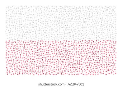 Abstract flag of Poland made of arrows
