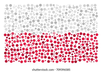 Abstract Flag Of Poland Made Of Sparse Circle Icons
