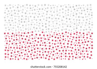 Abstract flag of Poland made of sun icons