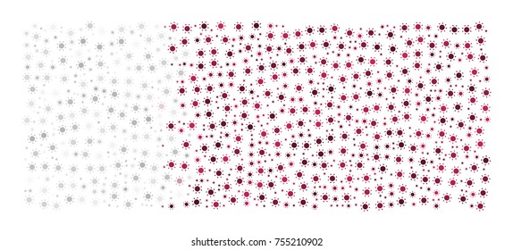 Abstract flag of Qatar made of sun icons