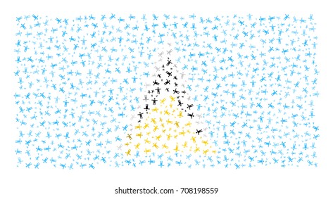 Abstract Flag Of Saint Lucia Made Of Sparse Human Icons