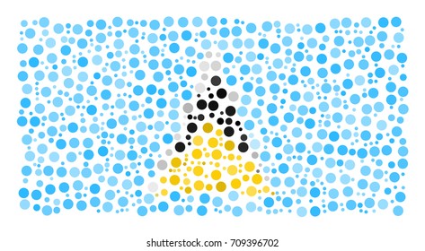 Abstract Flag Of Saint Lucia Made Of Sparse Circle Icons