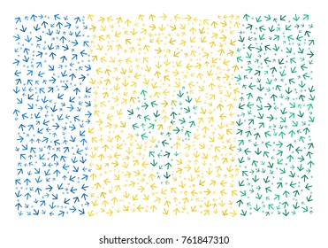 Abstract flag of Saint Vincent And The Grenadines made of arrows