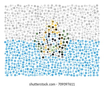 Abstract Flag Of San Marino Made Of Sparse Circle Icons