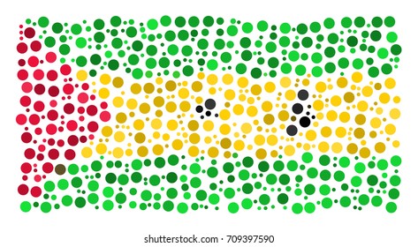 Abstract Flag Of Sao Tome And Principe Made Of Sparse Circle Icons